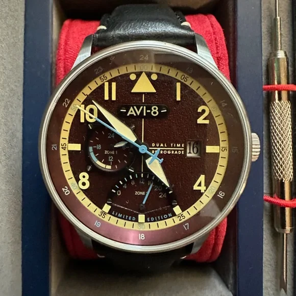 Limited Edition AVI-8 Hawker Hurricane McKellar Dual Time Watch